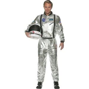 NASA Silver Space Shuttle Commander Costume Jumpsuit XXL NWOT‎ Patches